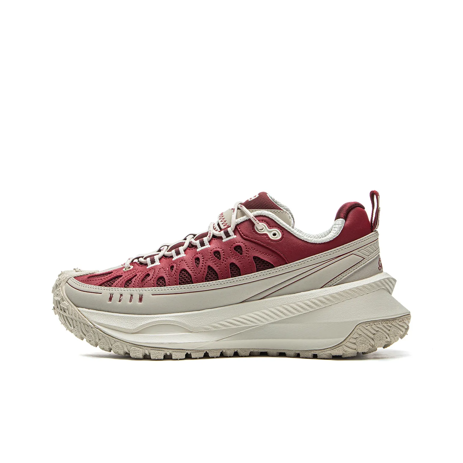 MEDM x LiNing Anti-Slip Wear-Resistant Low-Top Casual Shoes Unisex Red Gray