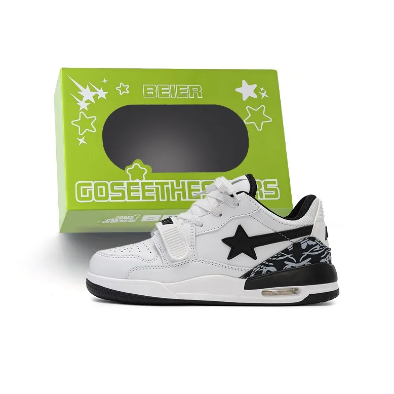 BEIER Звезды Коллекция Кампус Баланс MID Топ Скейтборд Кроссовки Унисекс Белый Черный