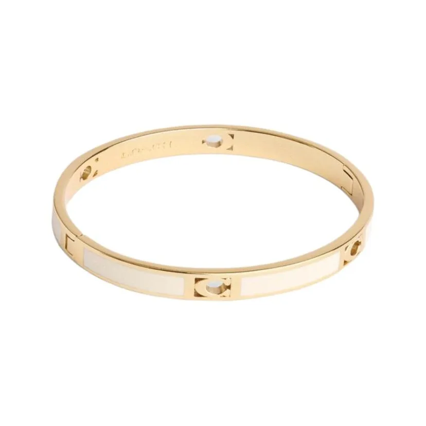 COACH Эмаль Браслеты Унисекс Золото Мел Белый