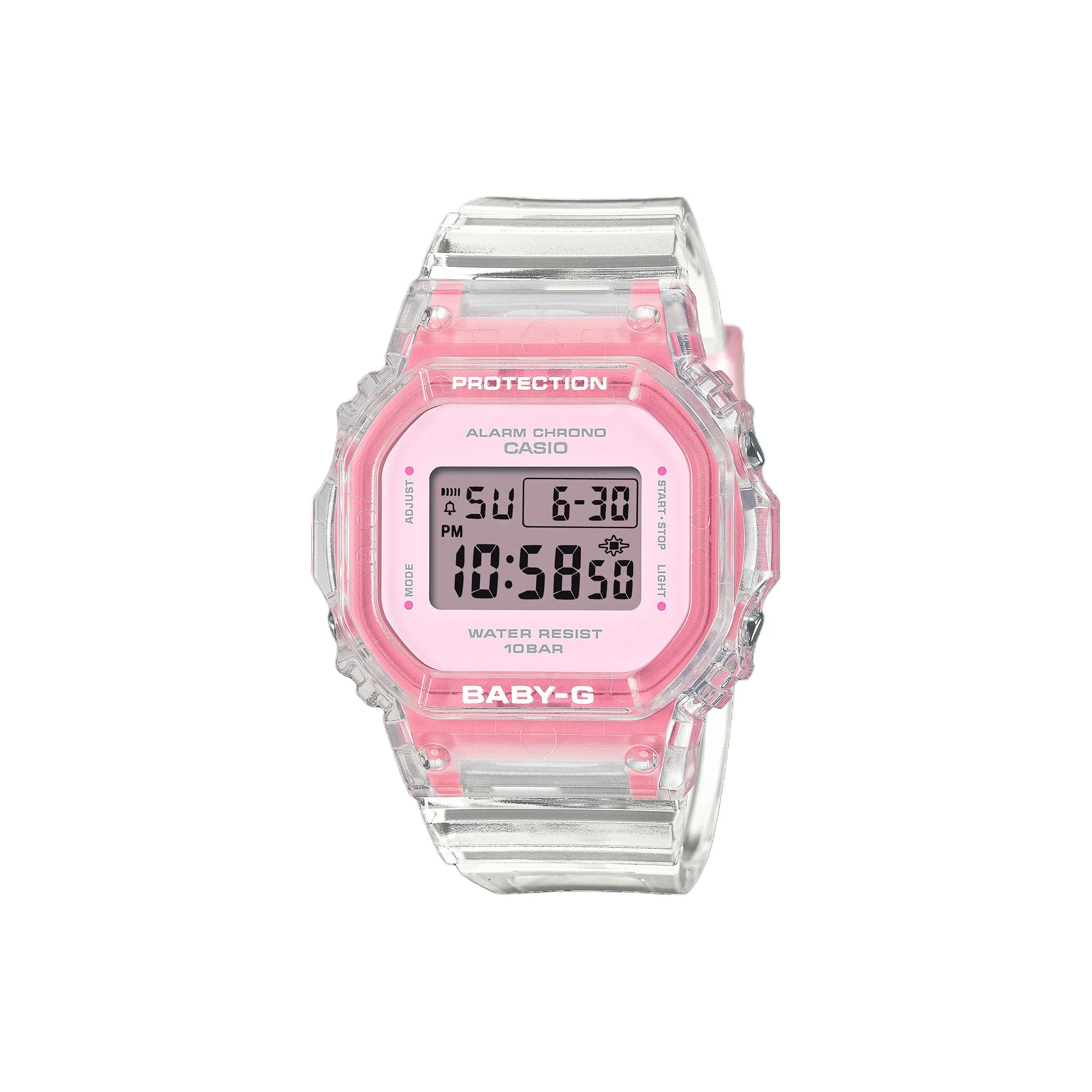 CASIO Baby Кварцевый механизм Смольный ремешок Часы Женские Розовый циферблат