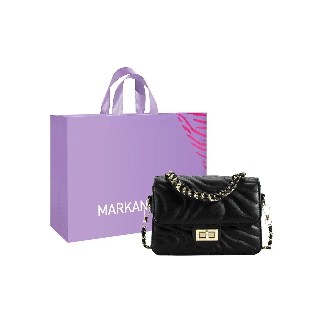 MARKANGARO ПУ (полиуретан) Маленькая квадратная сумка Стандартная Унисекс Черный Белый