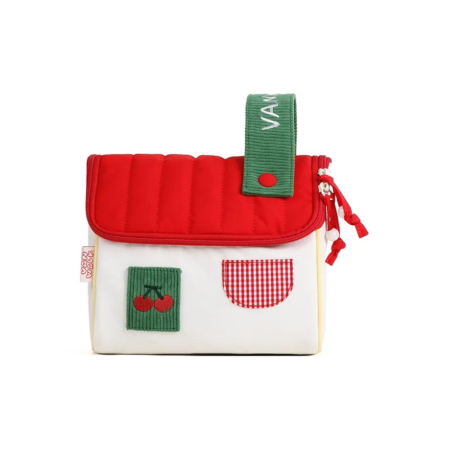 VANWALK Farm Series Nylon Camera Bag, Toiletry Bag, Makeup Bag, Storage Bag Women's Cherry House/Pudding House