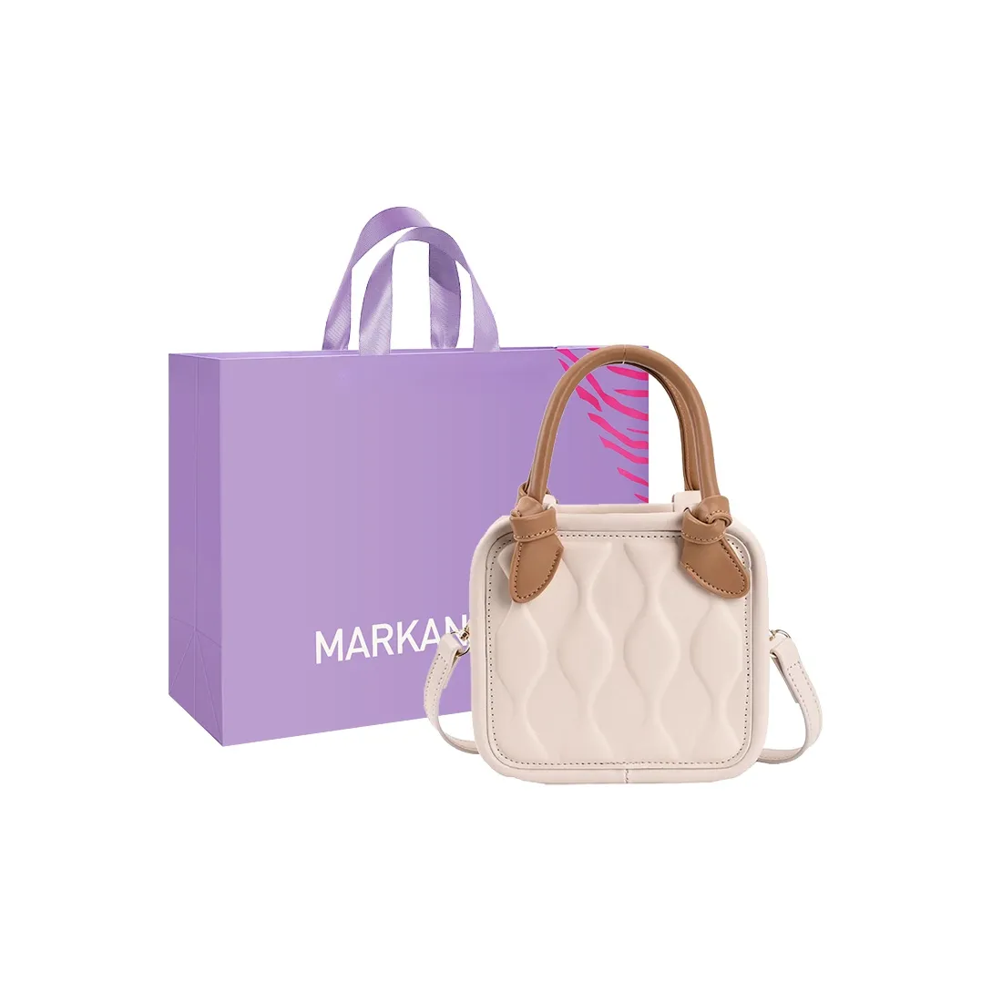 MARKANGARO ПУ (полиуретан) Маленькая квадратная сумка цвет печенья сумка ручная сумка сумка через плечо обычная женская