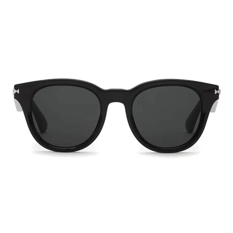 Burberry Acetate Metal Round Sunglasses Women's Black