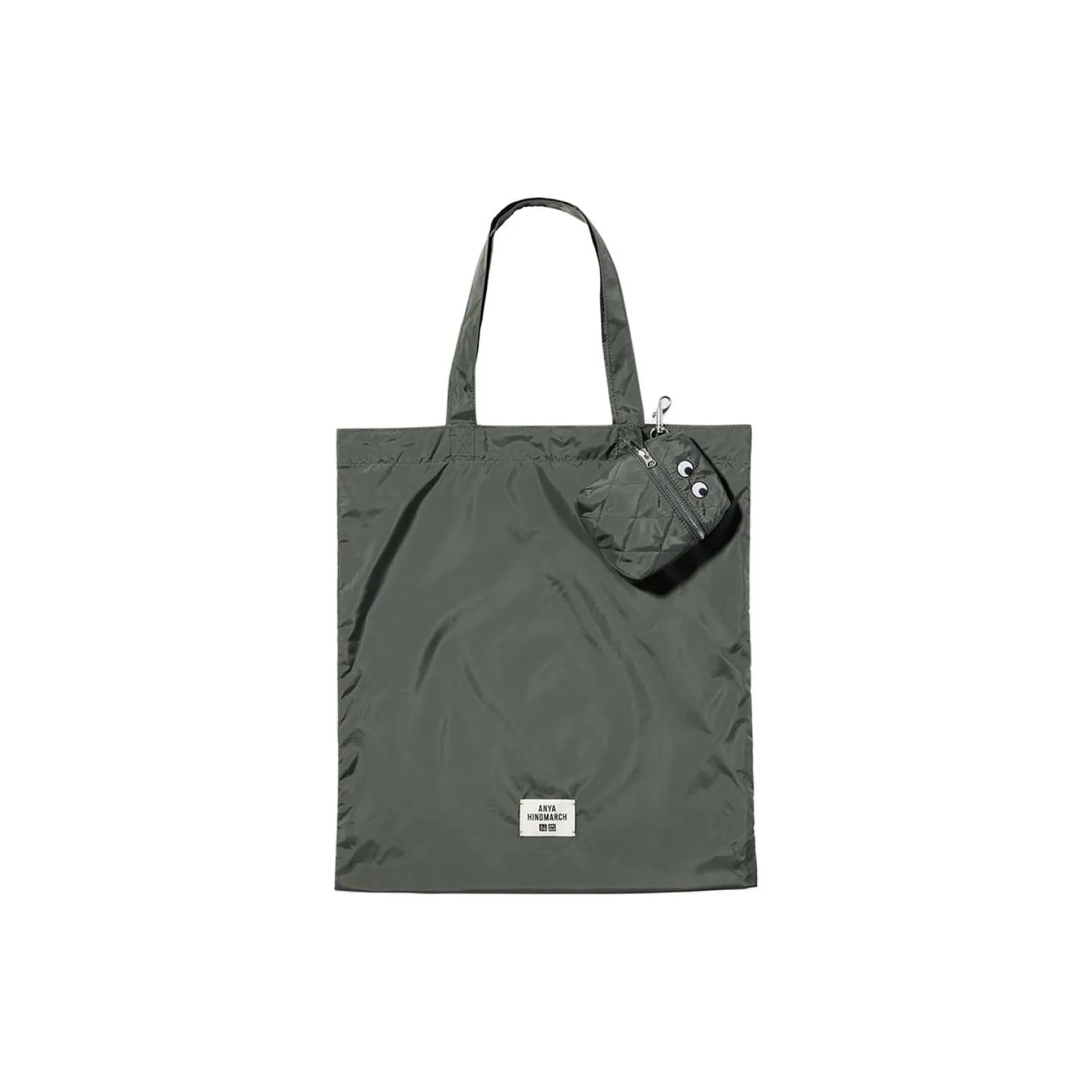 UNIQLO Polyester Tote Bag Shopping Bag Handbag Shoulder Bag Regular Unisex Olive