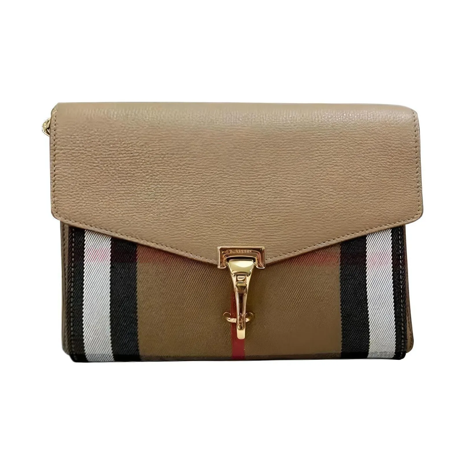 Burberry Cow Leather Shoulder Bag, Crossbody Bag Women's Beige & Brown