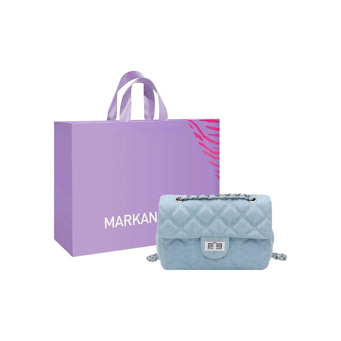 MARKANGARO Denim Сумка через плечо Стандартная Женская Светло-синий Темно-синий