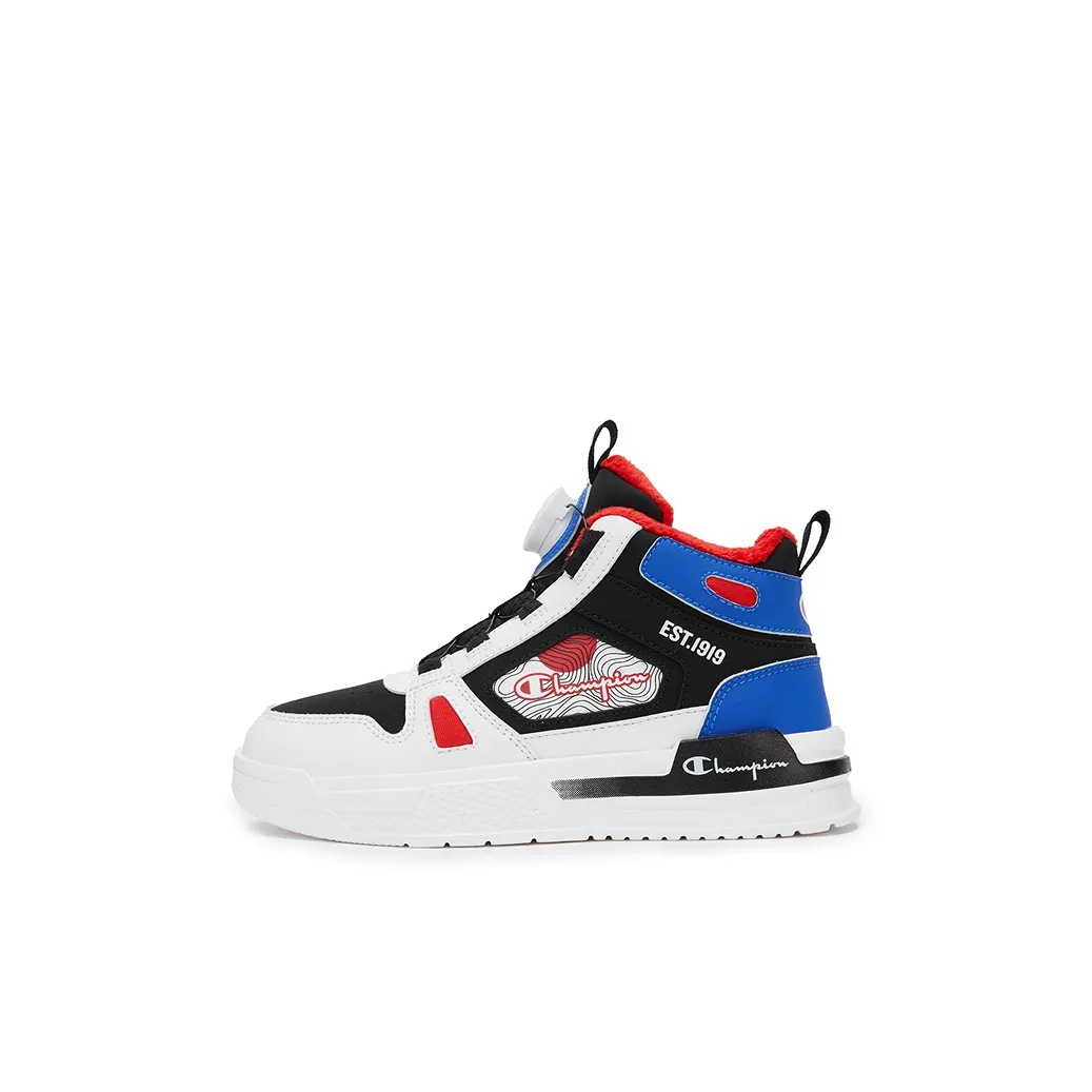 Champion Kids Anti-Slip And Wear-Resistant Breathable High-Top Kids' Skateboarding Shoes Black Blue Kids'