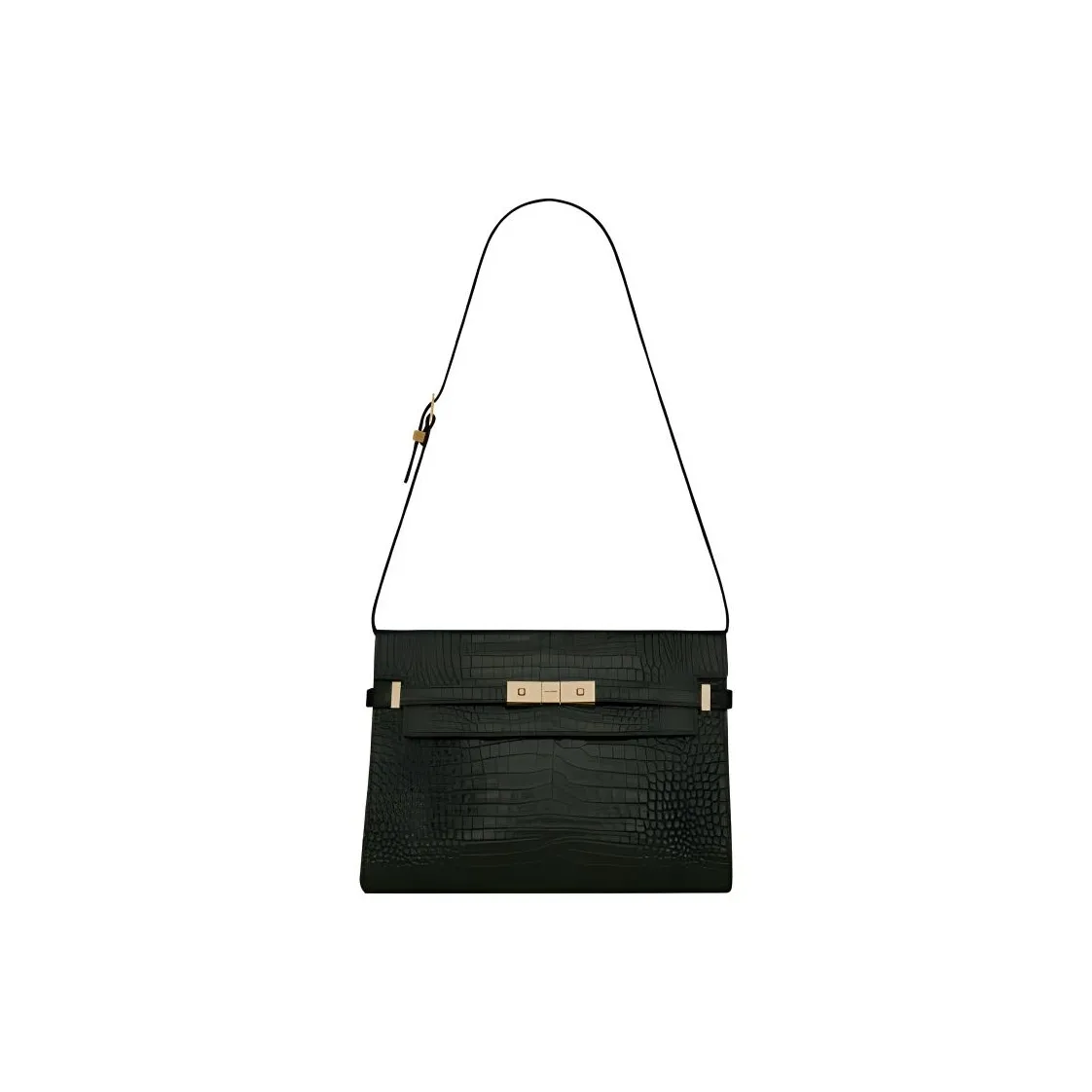 SAINT LAURENT MANHATTAN Leather Crossbody Bag, Shoulder Bag Women's Dark Green