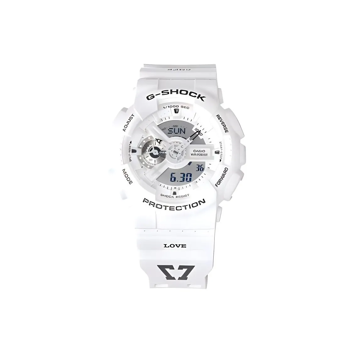 CASIO Liquid Crystal Analog Dual Display Series Кварцевый механизм Смольный ремешок Часы Мужские Белый циферблат