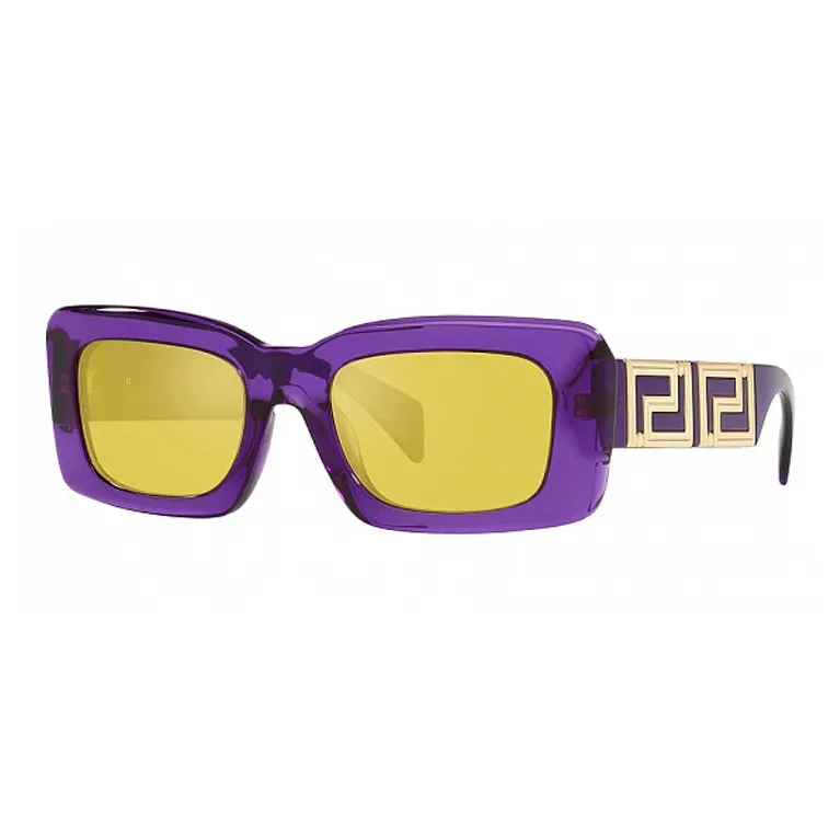 VERSACE Acetate Rectangular Sunglasses Men's Purple