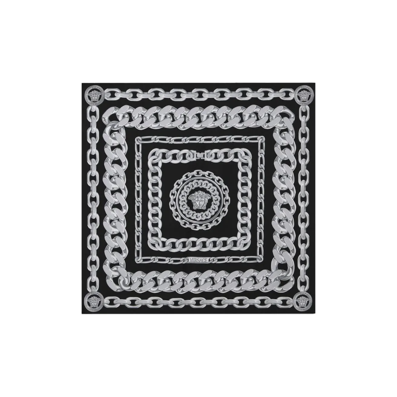 VERSACE Large Medusa Chain Silk Foulard