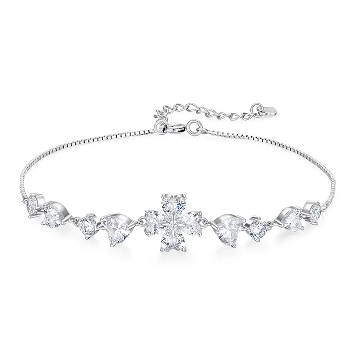 KADER 925 Sterling Silver Bracelets Women's Silver, Box Gift For Girlfriend