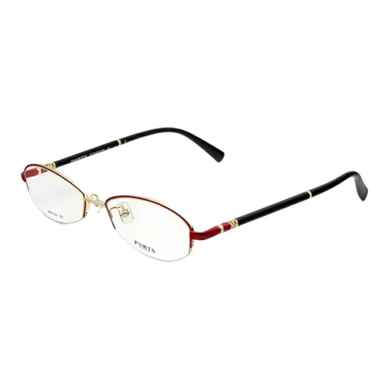 PORTS Пластина And Металл Овал Оправы для очков Женские Красный