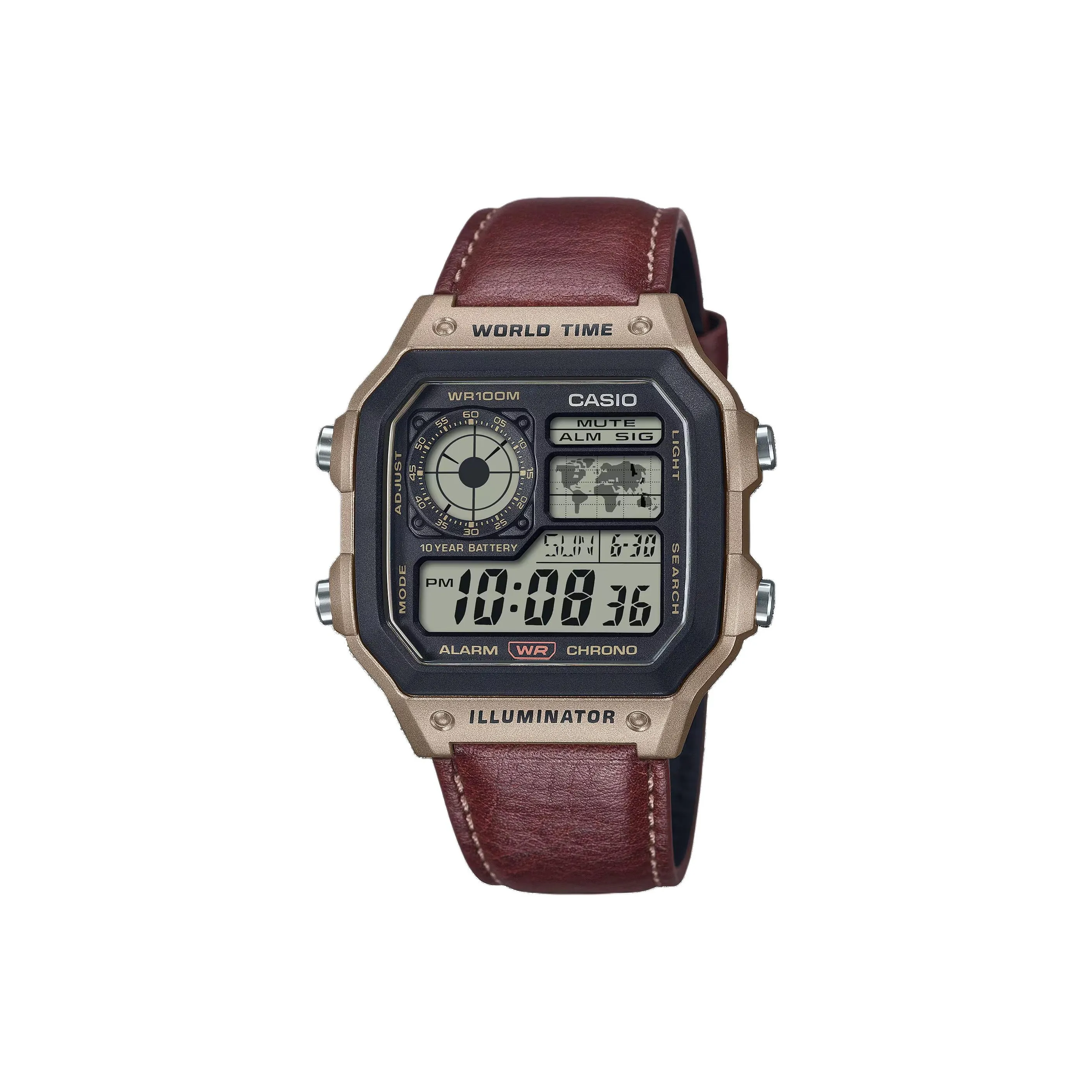 CASIO Standard Series Кварцевый механизм Естественная кожа Ремешок Часы Мужские Серый циферблат