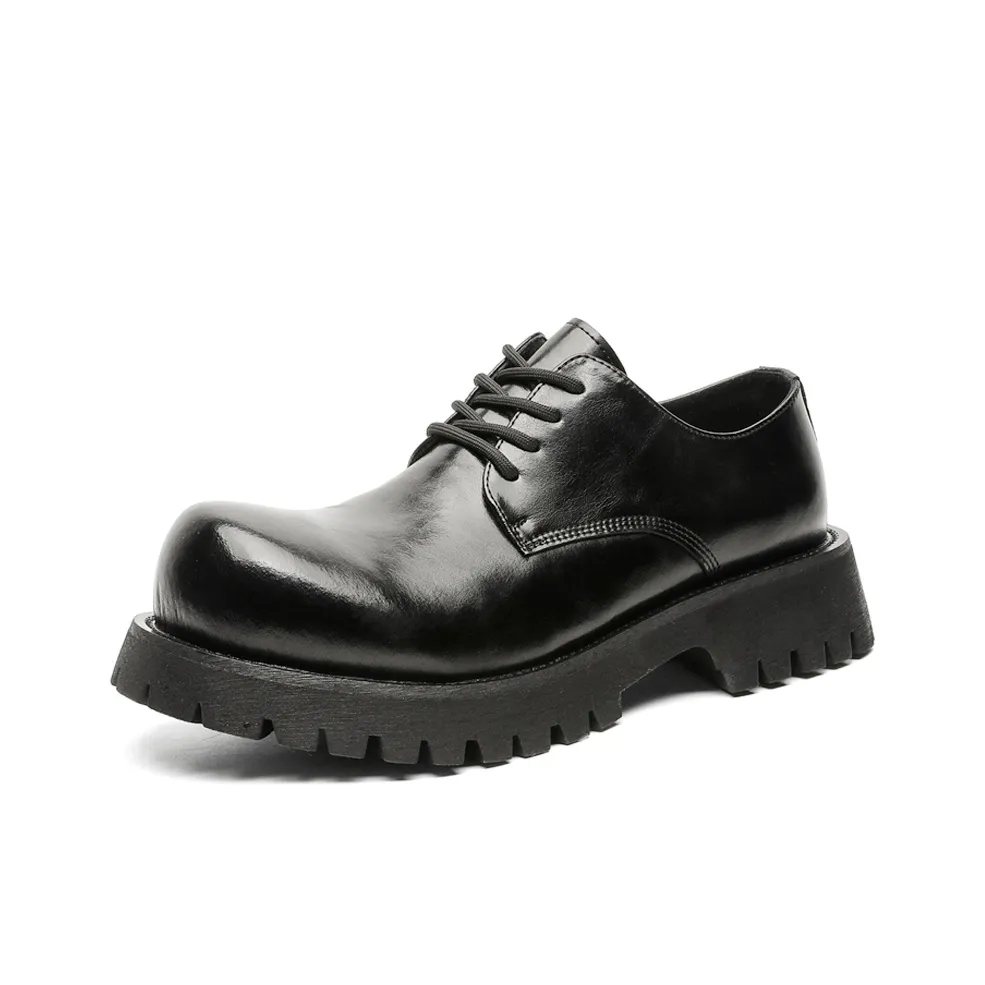 V05 Paris Derby Обувь Унисекс Британский стиль Удобная Универсальная Черная Платформа Увеличение высоты Chunky Обувь