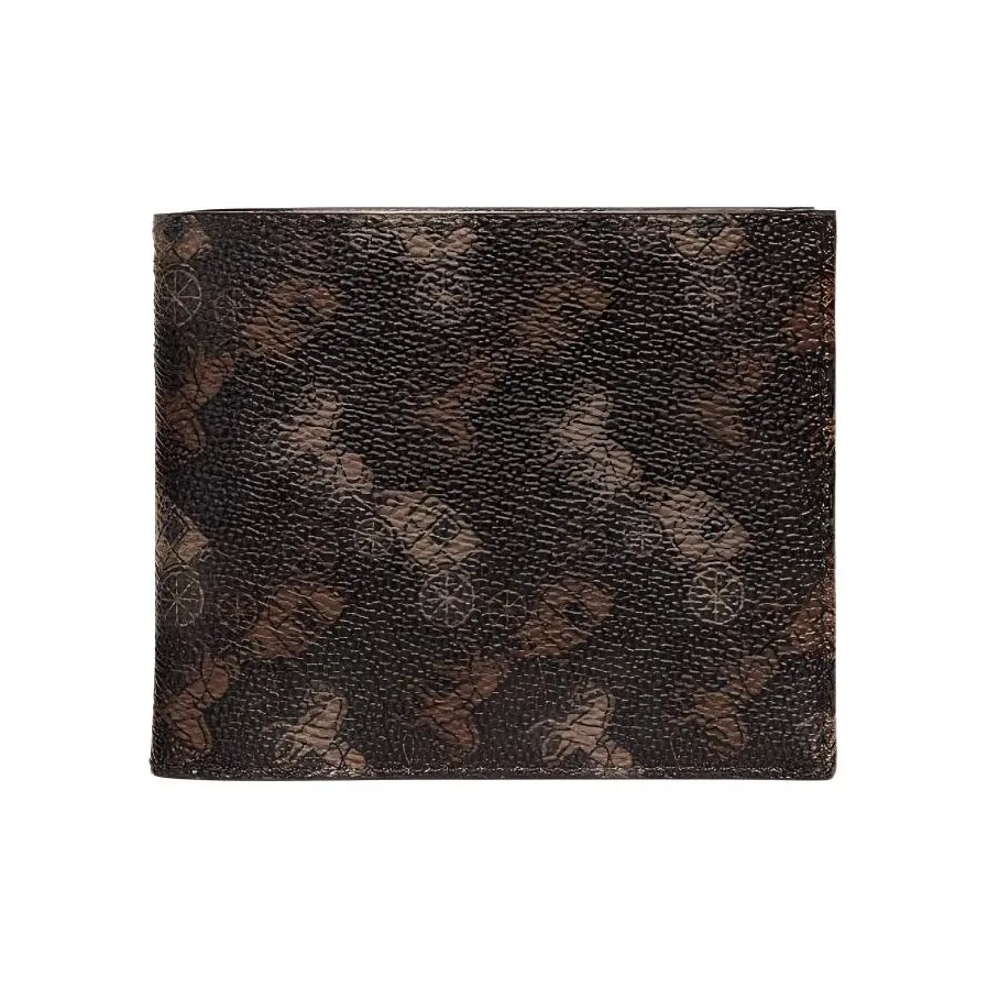 COACH Кошелек Billfold из кожи мужской темно-коричневый и белый подкладка