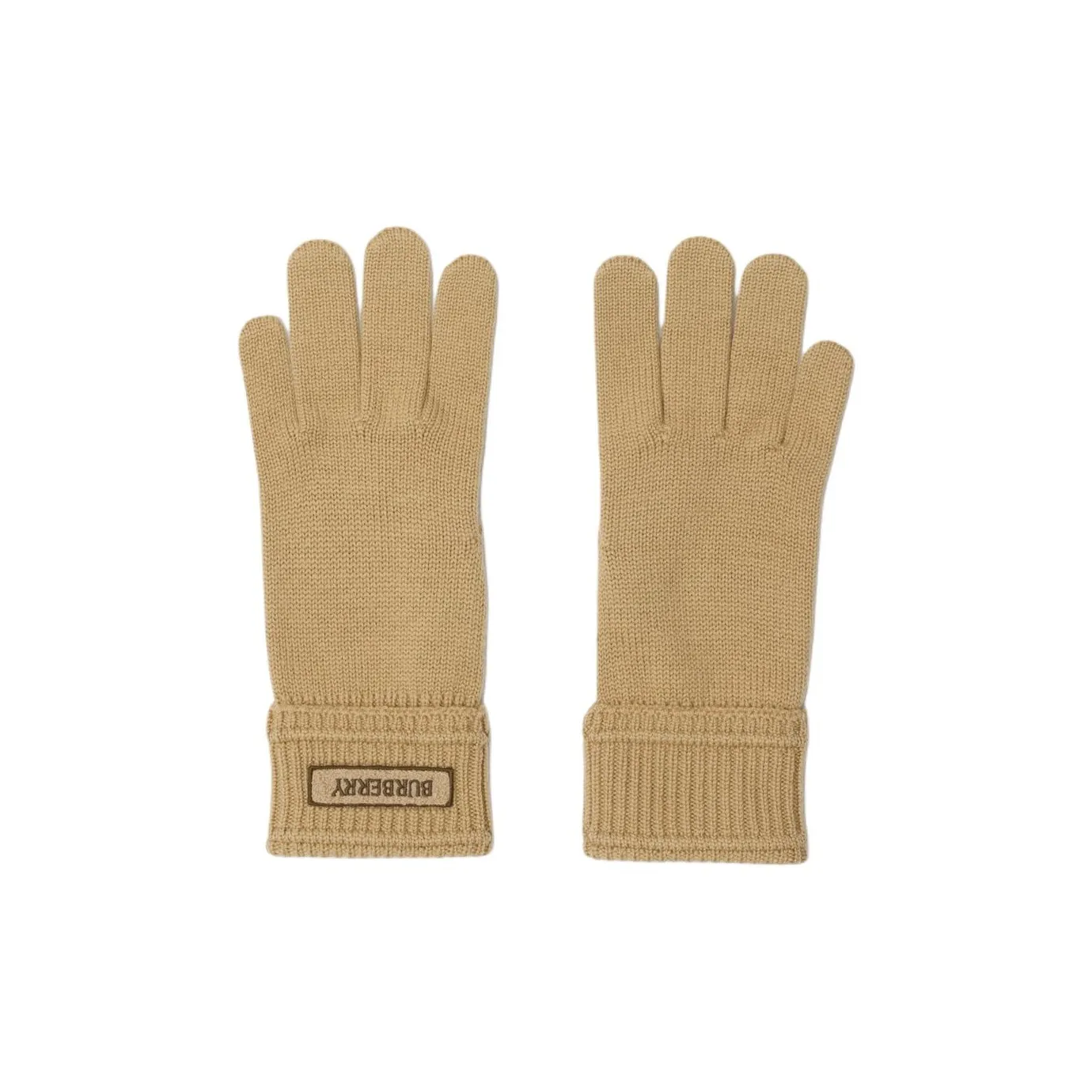 Burberry Wool Knit Gloves Unisex Sand