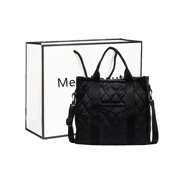 Fitchell Canvas Canvas Bag Crossbody Puffer Jacket Handbag Shoulder Bag Women's Black/Green/White/Khaki