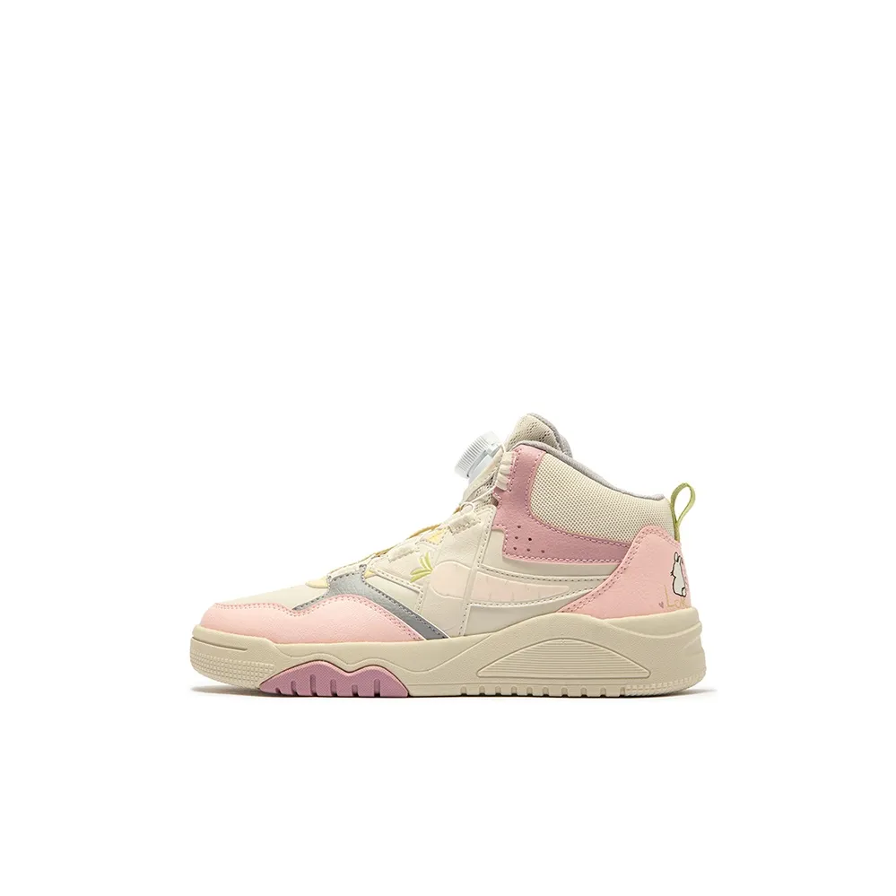 XTEP Non slip Support High Top Kids' Skateboarding Shoes White Pink Kids'