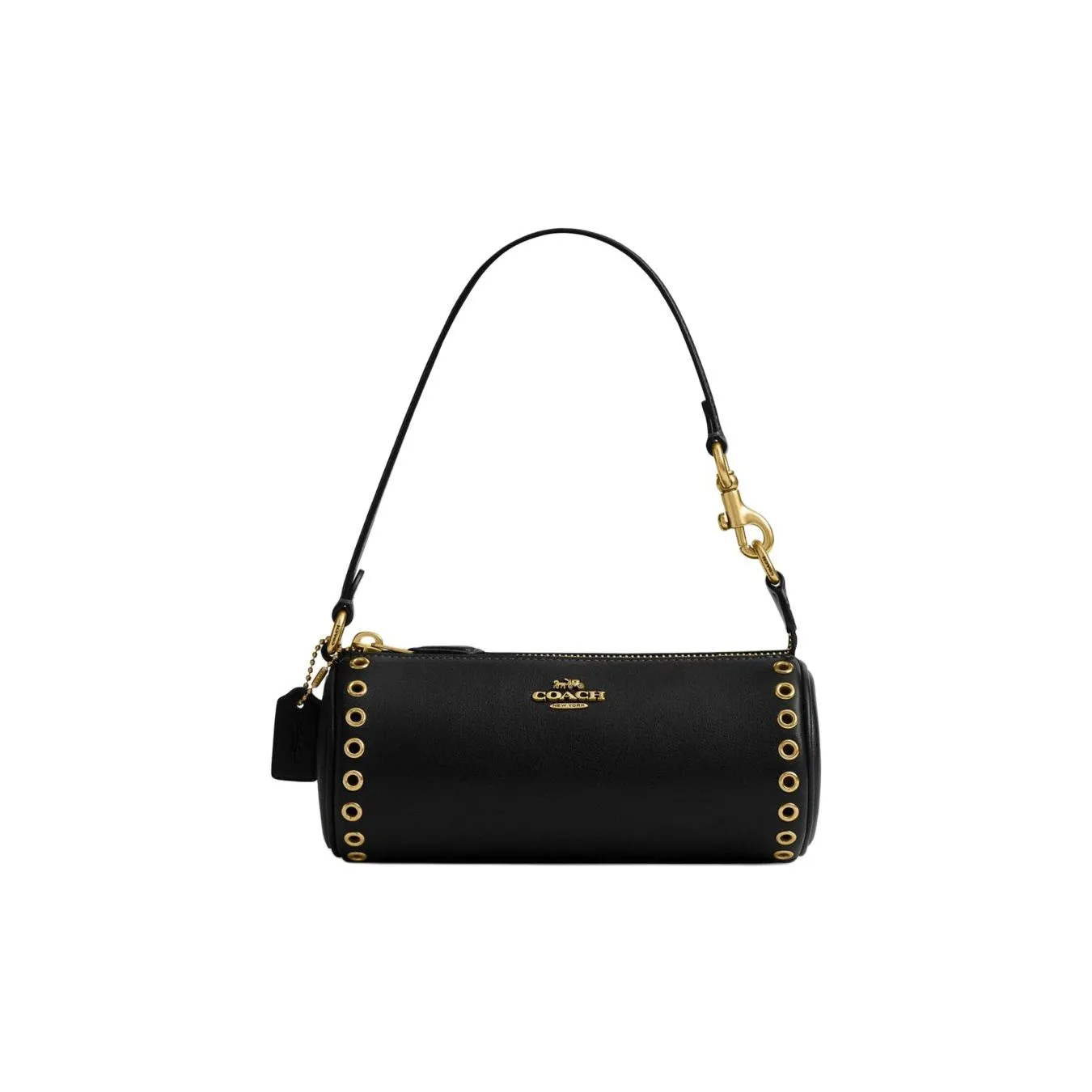 coach Handbag NolitaBarrel Cow Leather Cylinder Bag, Shoulder Bag Small Size Women's Black