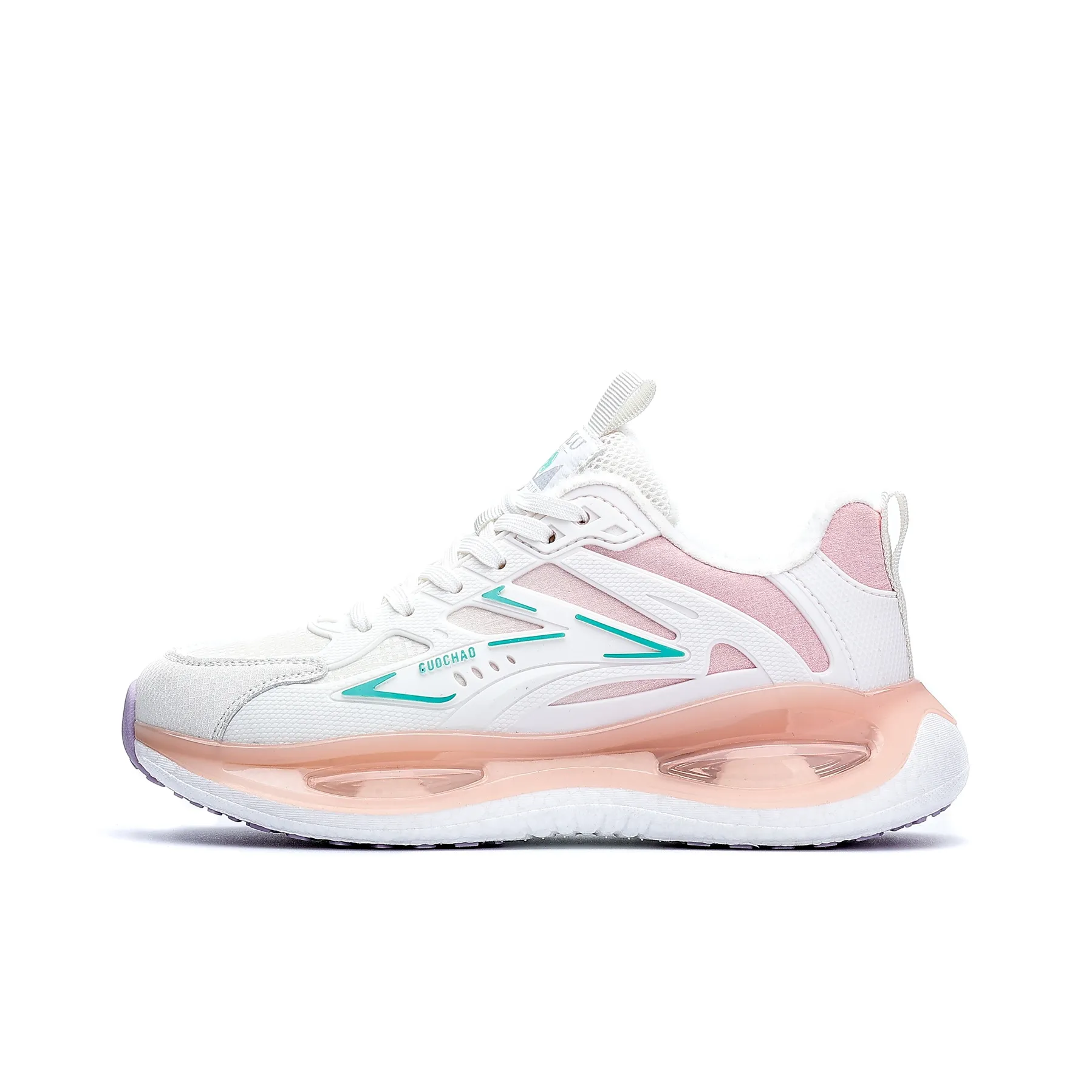 POLUDIYIPI Беговые кроссовки Низкий топ Кристальный бархат Белый Розовый Женский