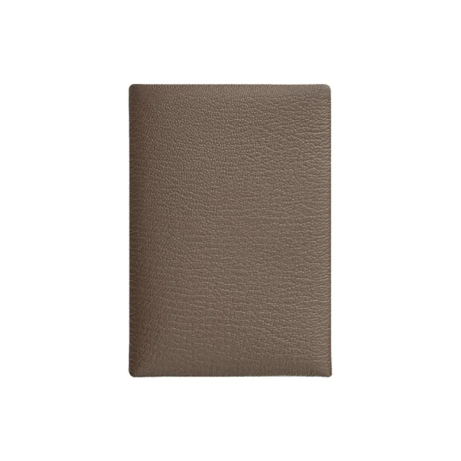 HERMES Goatskin Card Holder Women's Elephant Gray