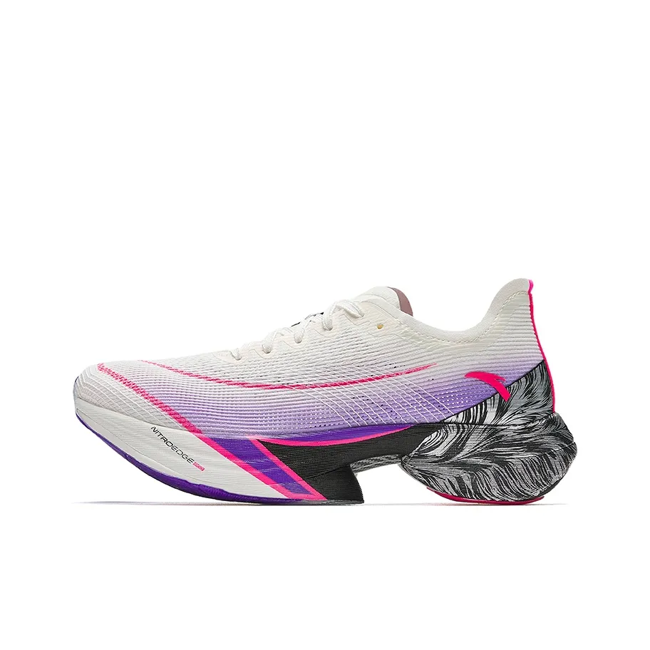 Anta C10 Pro Slip-resistant и дышащий низкий топ для бега на марафон женские белые фиолетово-розовые