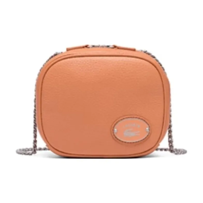 Сумка через плечо из коровьей кожи среднего размера женская оранжевая серия LACOSTE Collaboration