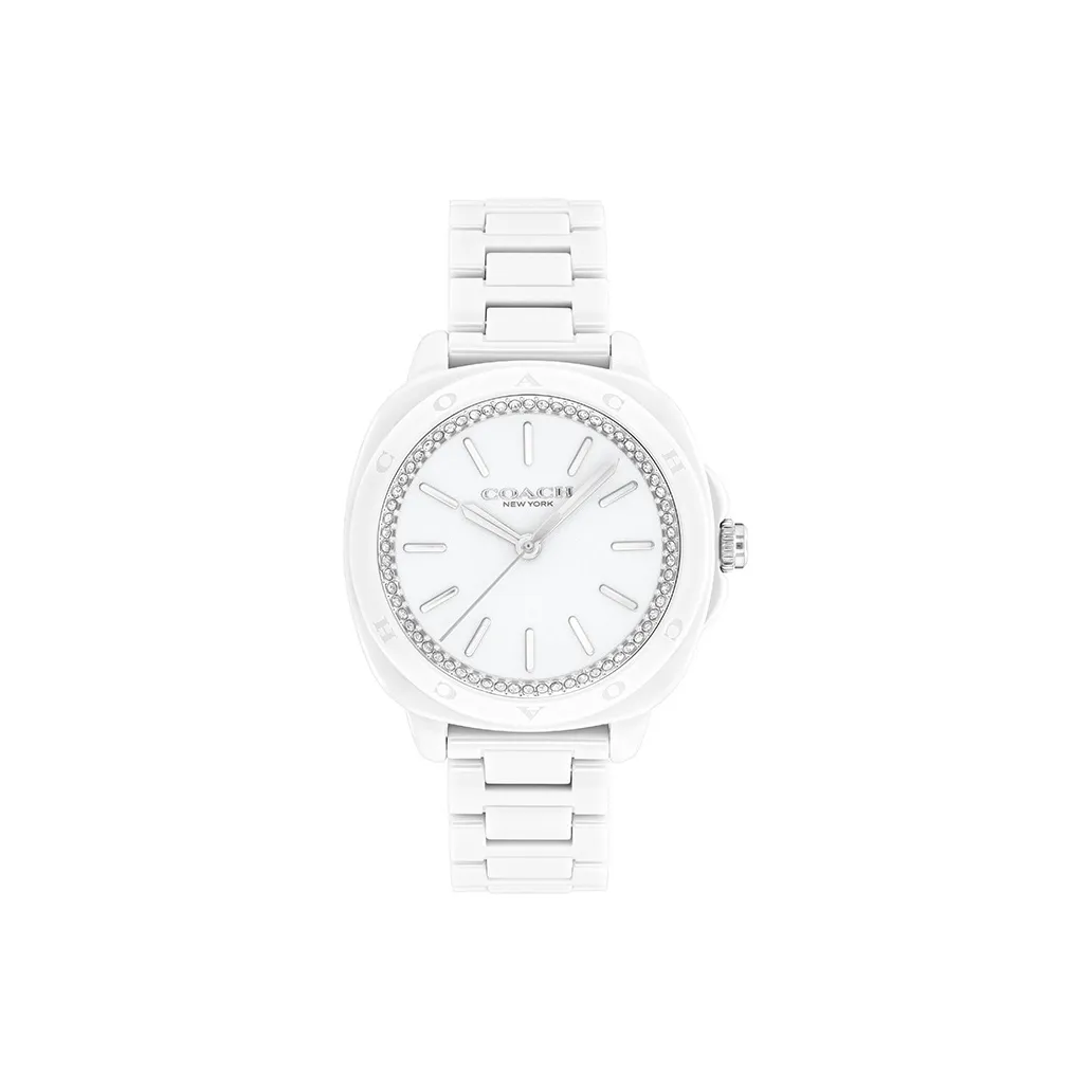 COACH Наручные часы Кварцевый механизм Керамика Ремешок 34 мм Белый циферблат Женские часы
