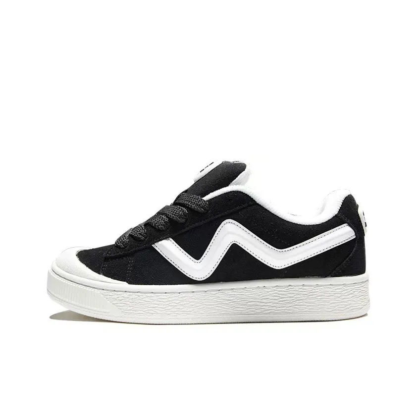 TOFAVE x GZOZ Coverage Anti Slip And Wear Resistant Low Top Skateboard Shoes Unisex Black White