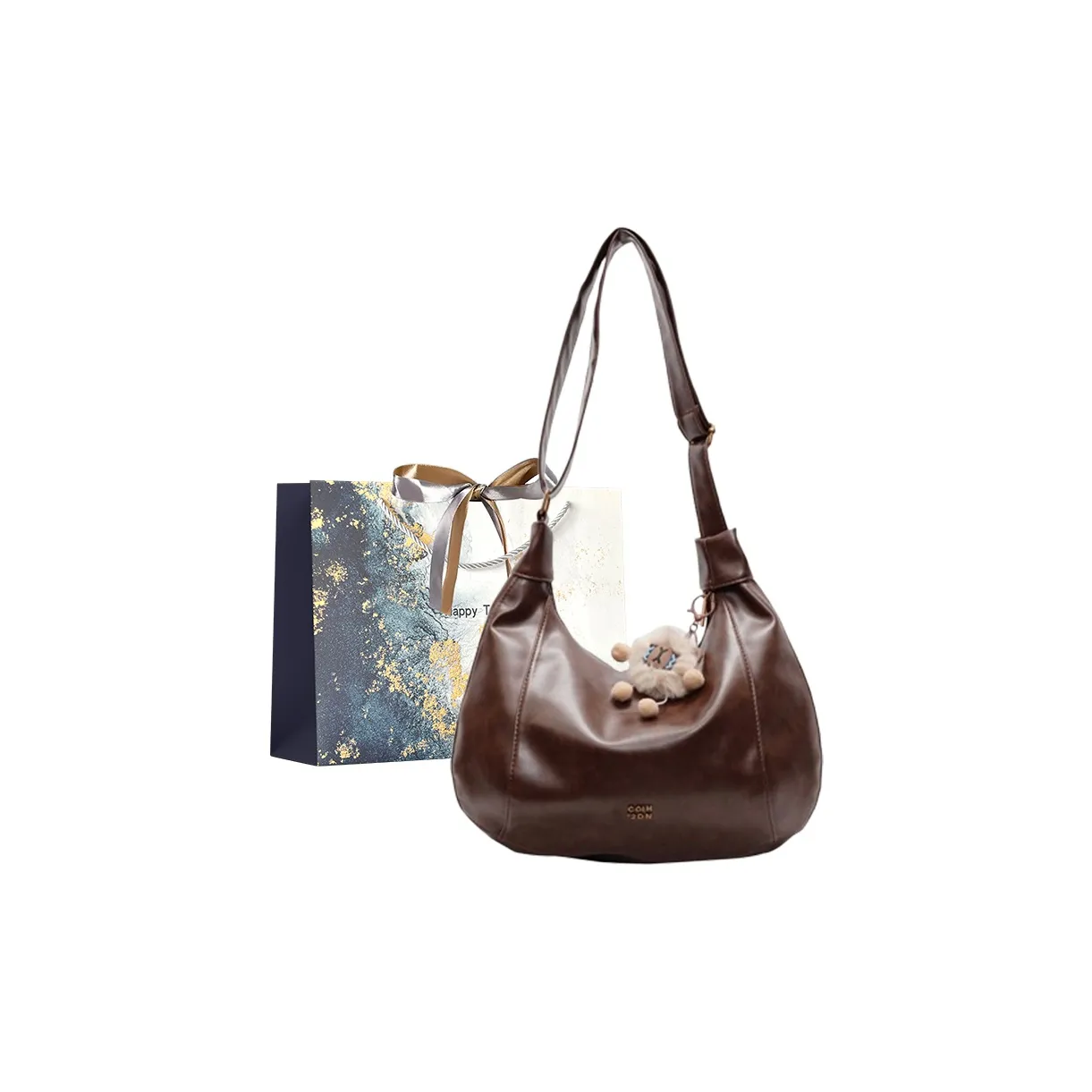 Iman's House ПУ (полиуретан) Сумка через плечо Сумка на плечо Женская Коричневый Кофейный Черный