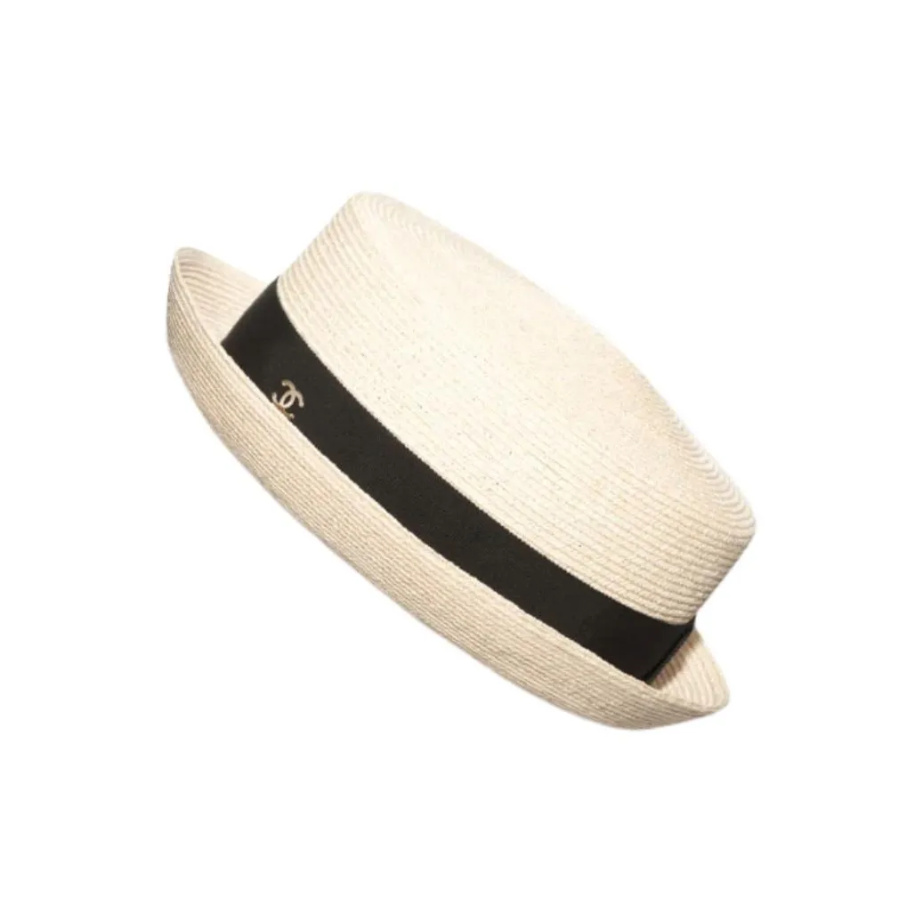 CHANEL Straw Woven Hats 
Caps Women
s Beige