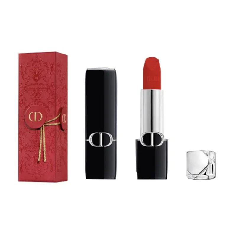 DIOR Blazing Blue Gold Подарочный набор к Новому году ограниченная серия помад текстура велюра цвет лица 3,5 г