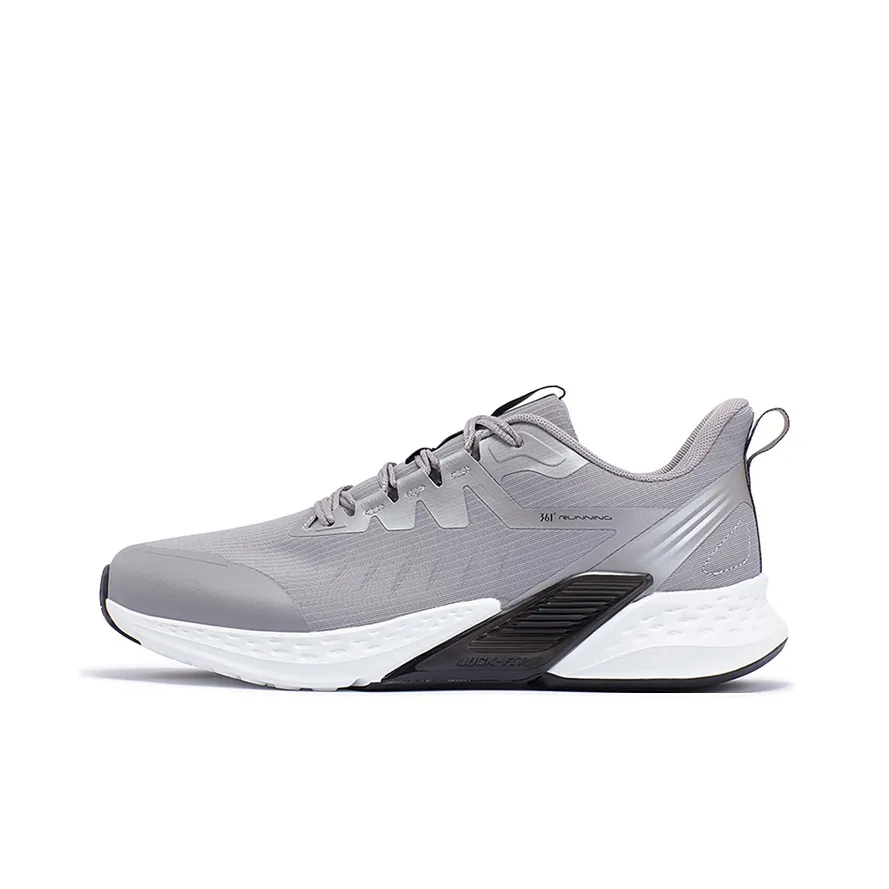 361° Volcano Rainproof Series Running Shoes Men Low Top Zinc Iron Gray/Obsidian Black