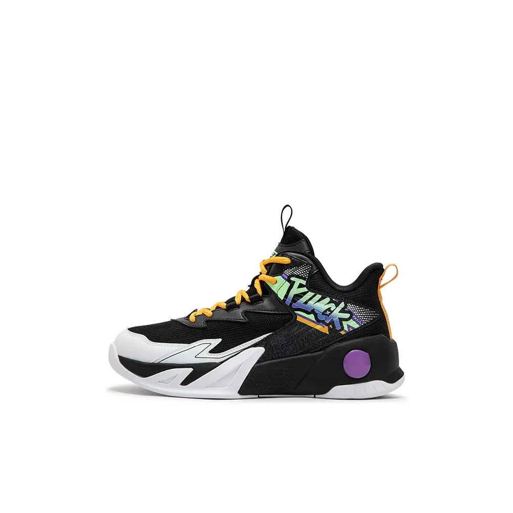 XTEP Non-slip Wear-resistant Shock Absorption High-Top Children's Basketball Shoes Black Tejidos Blanco Kids'