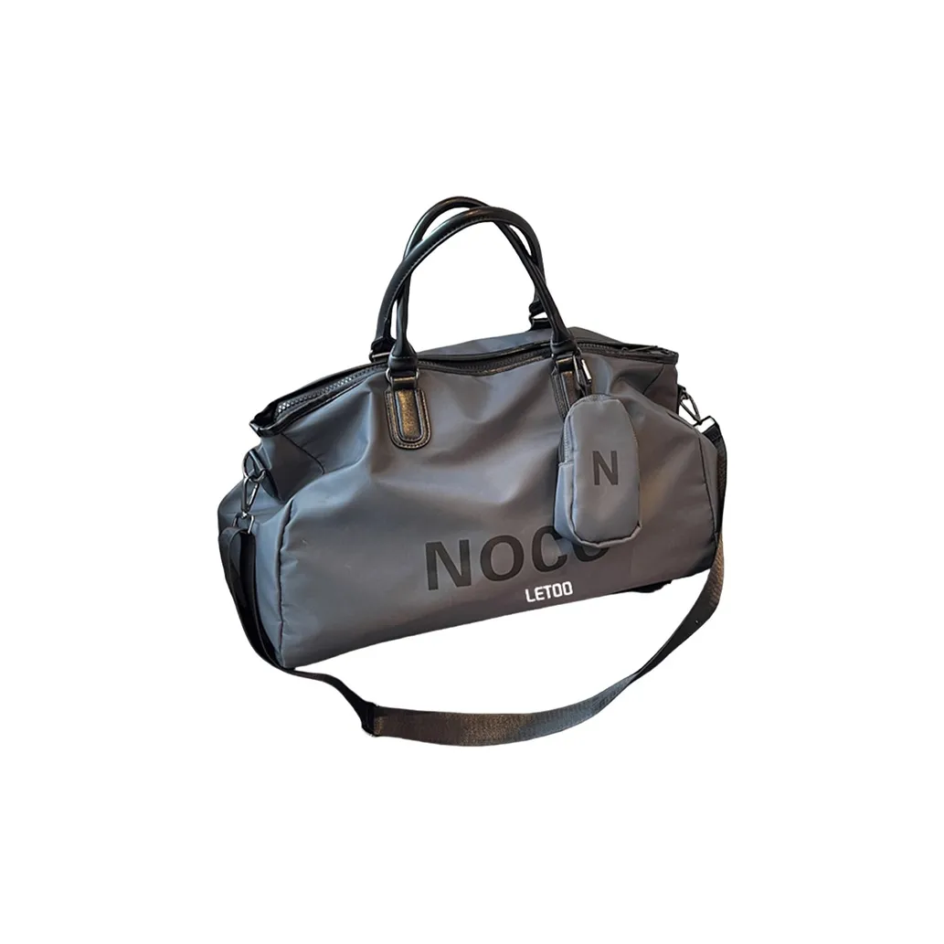 LETOO Полиэстер Путешественная Сумка Спортивная Сумка Для Женщин Средняя Унисекс Серый Черный