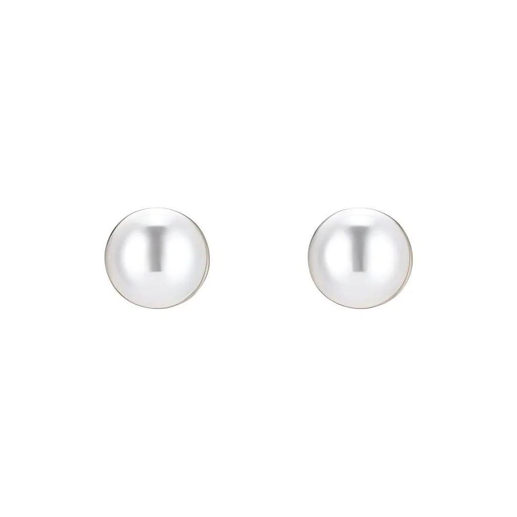 GUCCI Metal, Resin Semi Pearl Stud Earrings Women's White/Gold