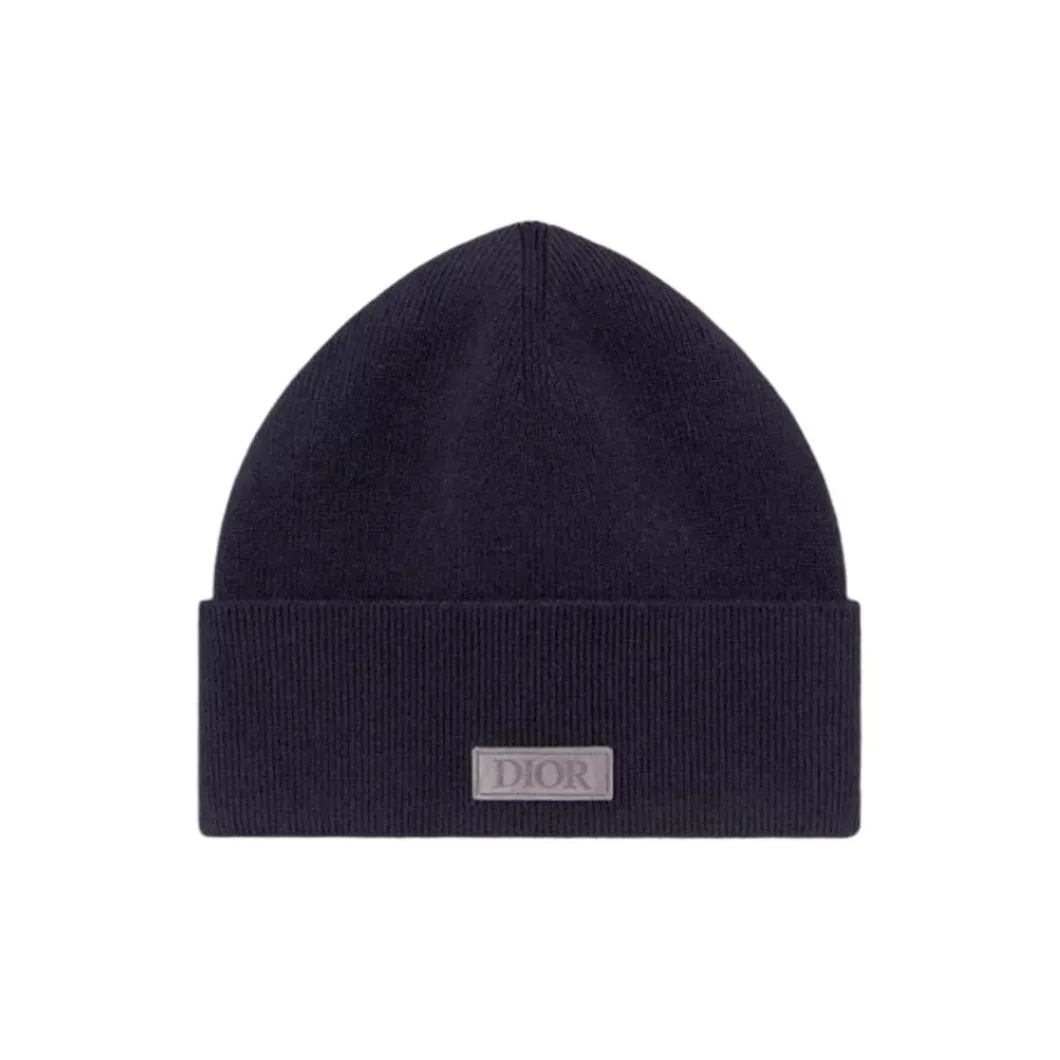 DIOR Cashmere Beanies Unisex Navy