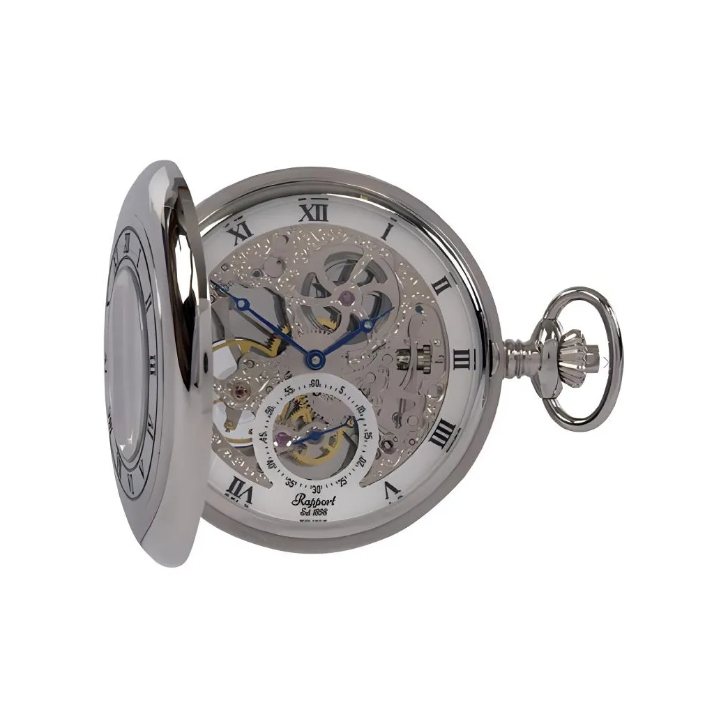 RAPPORT Mechanical Movement Manual Mechanical Movement Metal Pocket Watch 53mm Unisex Silver