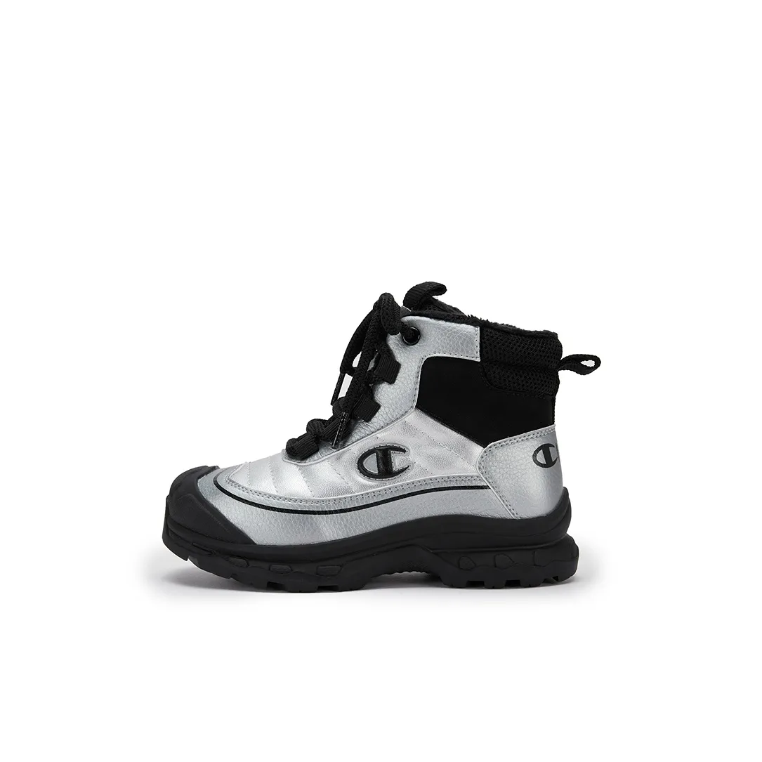 Champion Kids Термостойкие Высокие Детские Ботинки Серебристо-Черные для Дети Возрастом 3-7 Лет