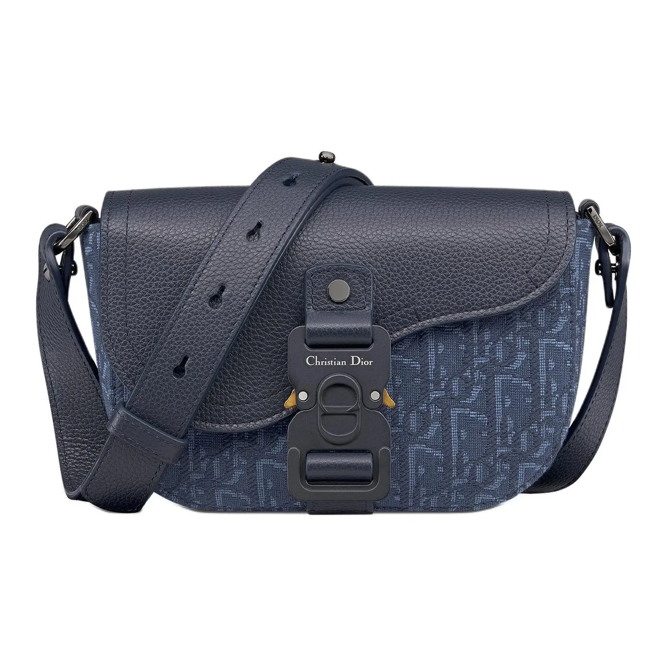 DIOR Saddle Grained Calfskin Saddle Bag, Crossbody Bag, Shoulder Bag Mini Women's Marine Blue