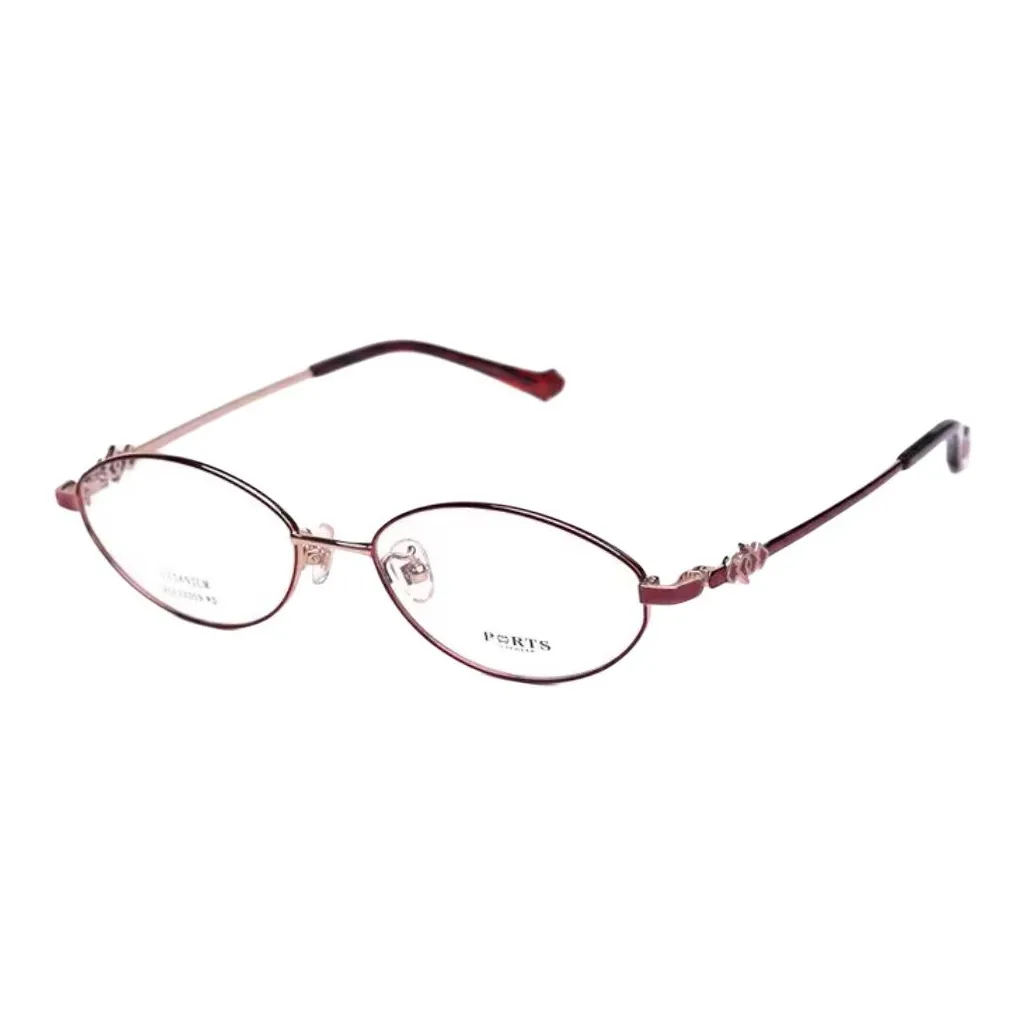 PORTS Чистый титан Овальные Оправы для очков Женские Красный