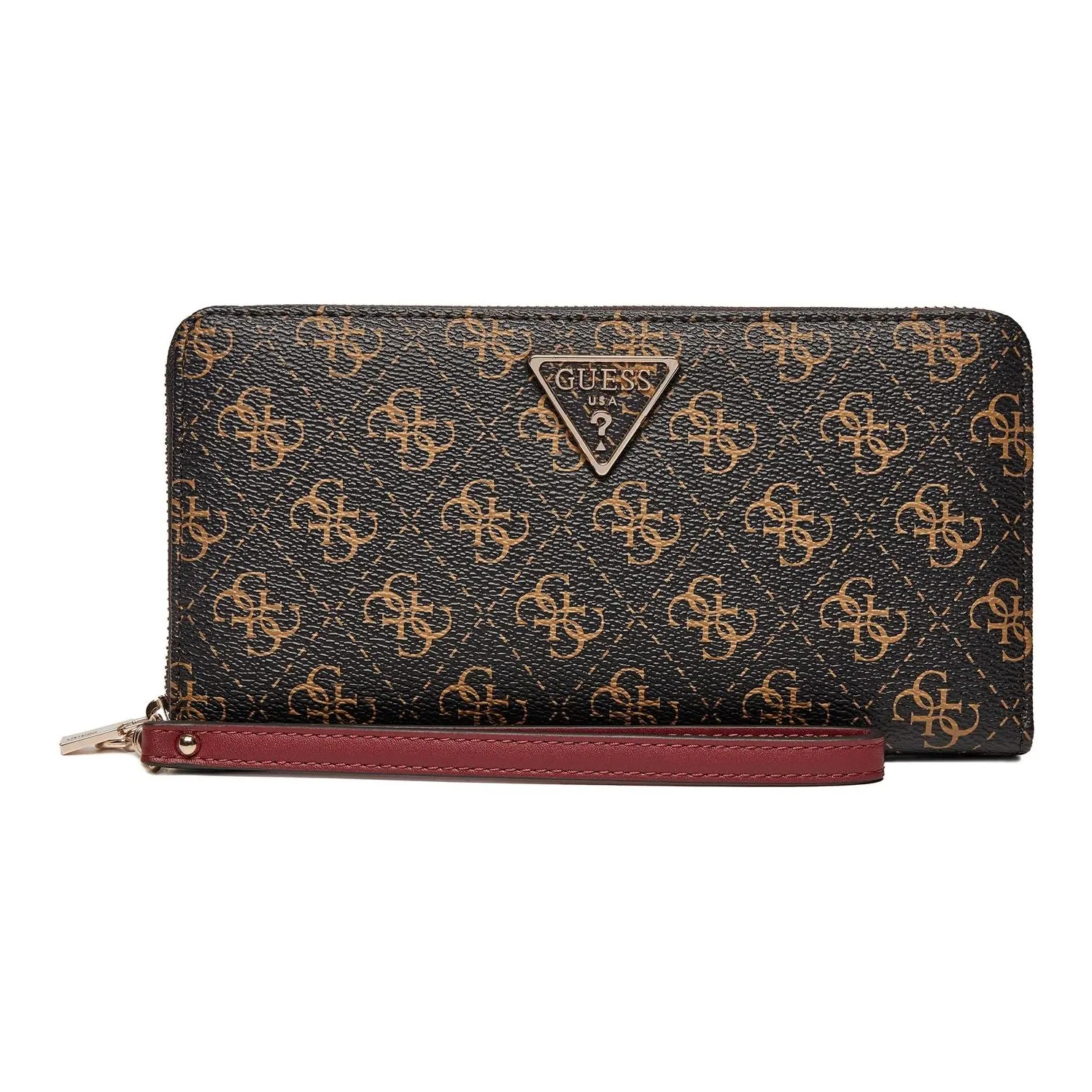 GUESS Artificial Leather Wallet Tubas Women's Dark Brown