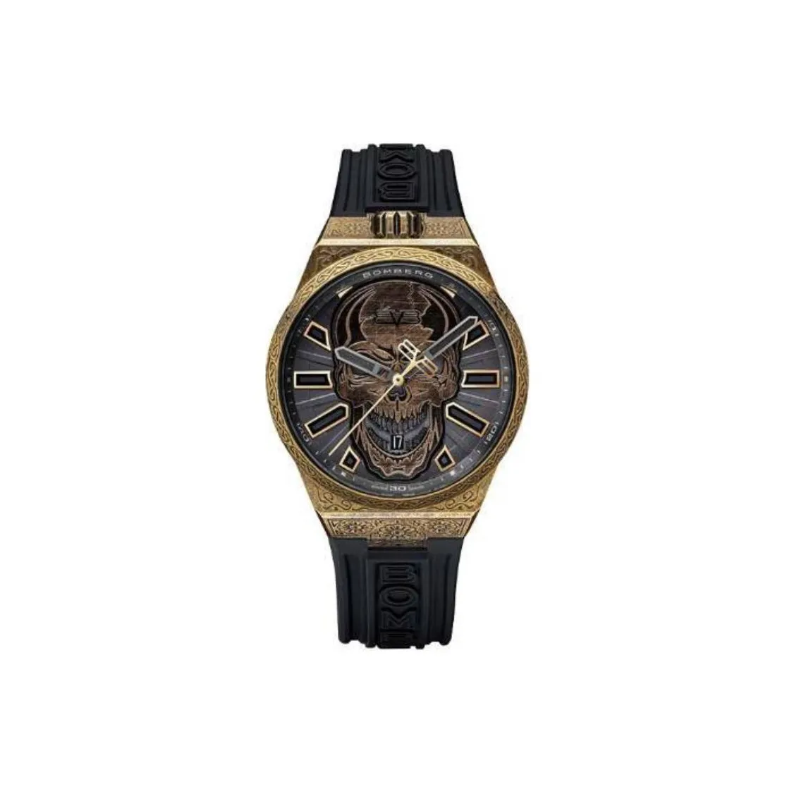 BOMBERG Automatic Mechanical Movement Men's Watches Watch 43mm Gray Dial Stainless Steel Case Rubber Strap