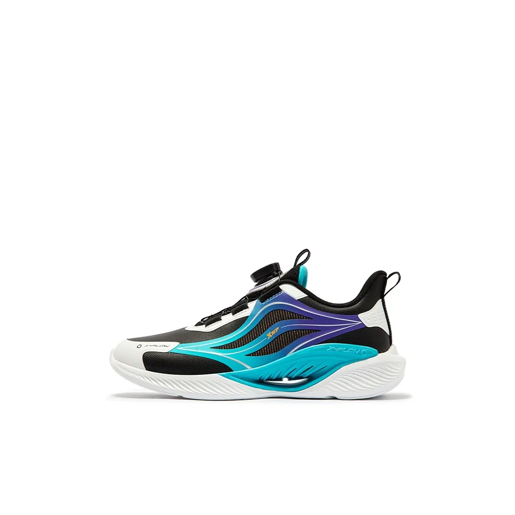 XTEP Qing Feng 5.0 Anti-Slip Wear-Resistant Low-Top Kids' Running Shoes Black Smart Blue Teenagers