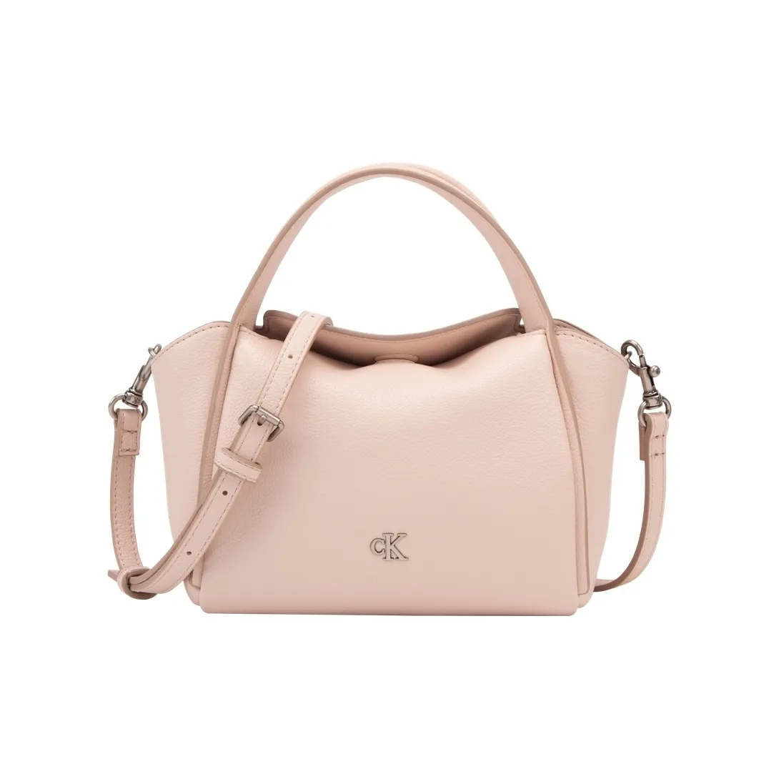 CALVIN KLEIN Blended Material One Shoulder Handbag Medium Size Women's Shell Pink