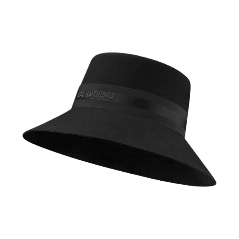 DIOR Rabbit Fur Felt Bucket Hats RALPH Women's Black