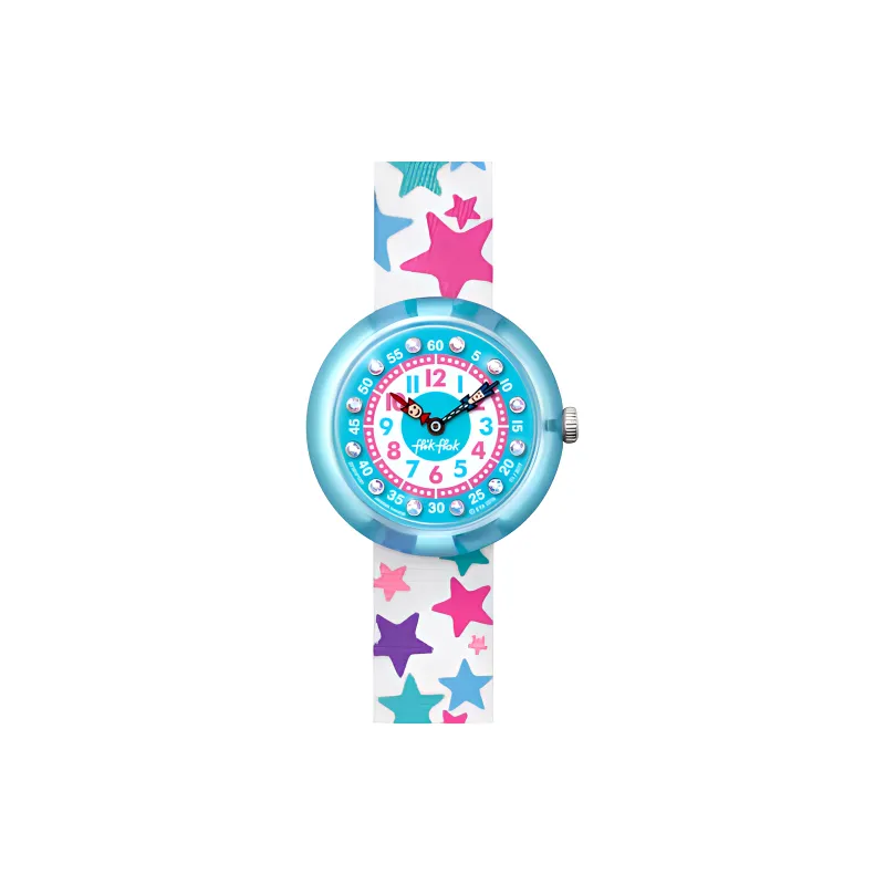Swatch Quartz Механизм Детские часы 31,85*30,6*9,25 мм Синий циферблат Пластиковый корпус Часы Тканевый ремешок