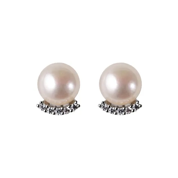 ORANGE SYMBOL Freshwater Pearl Clip On Earrings Women's